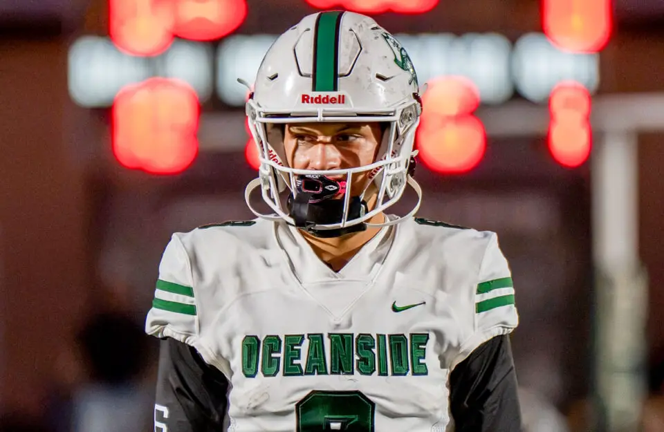 Oceanside quarterback Anthony Barquinero helped Oceanside snap a three-game losing streak with a 51-0 victory over Leuzinger on Friday. Photo by Craig Maloof