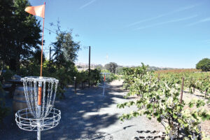 At Castoro Cellars in Paso Robles, visitors can sample wines, catch some live music, and take an e-bike tour through the vineyard. For disc golf fans, there is an 18-hole course among the vines. Photo by Jerry Ondash