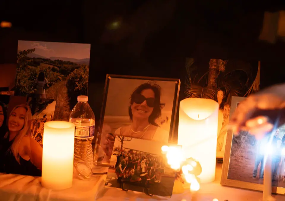 A memorial for Carlsbad mother Vanessa Wheyland after she was fatally struck in a suspected DUI hit-and-run earlier this month. Photo by Jennifer Sanders