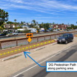 The proposed Vulcan Avenue pedestrian path would create a decomposed granite walkway between the roadway and railroad tracks, extending from Leucadia Boulevard to near La Costa Avenue. Courtesy photo/City of Encinitas