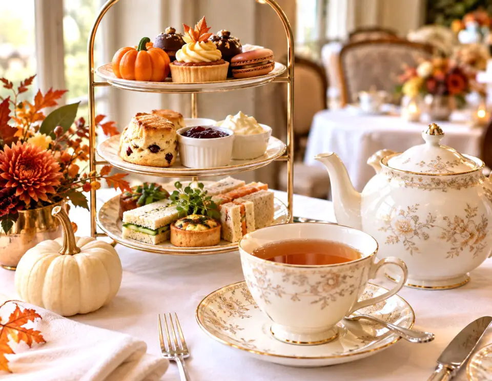 Steeped in the season: Four Seasons Residence Club Aviara will pair afternoon tea with seasonal sweets and savory bites Oct. 25 in Carlsbad. Festive attire and lighthearted costumes are encouraged. Image illustrates the seasonal theme, not the actual menu. The Coast News graphic/AI