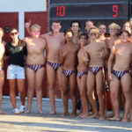 Mission Hills High School’s boys water polo team celebrates after clinching the first league championship in program history. Courtesy photo/MHHS
