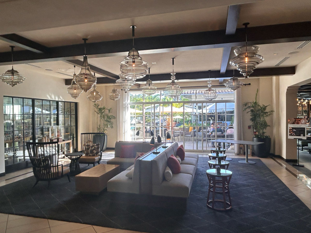 The lobby at Four Seasons Residence Club Aviara in Carlsbad, where a $6 million renovation in 2015 included a redesign of the space. Photo by Christian Howell