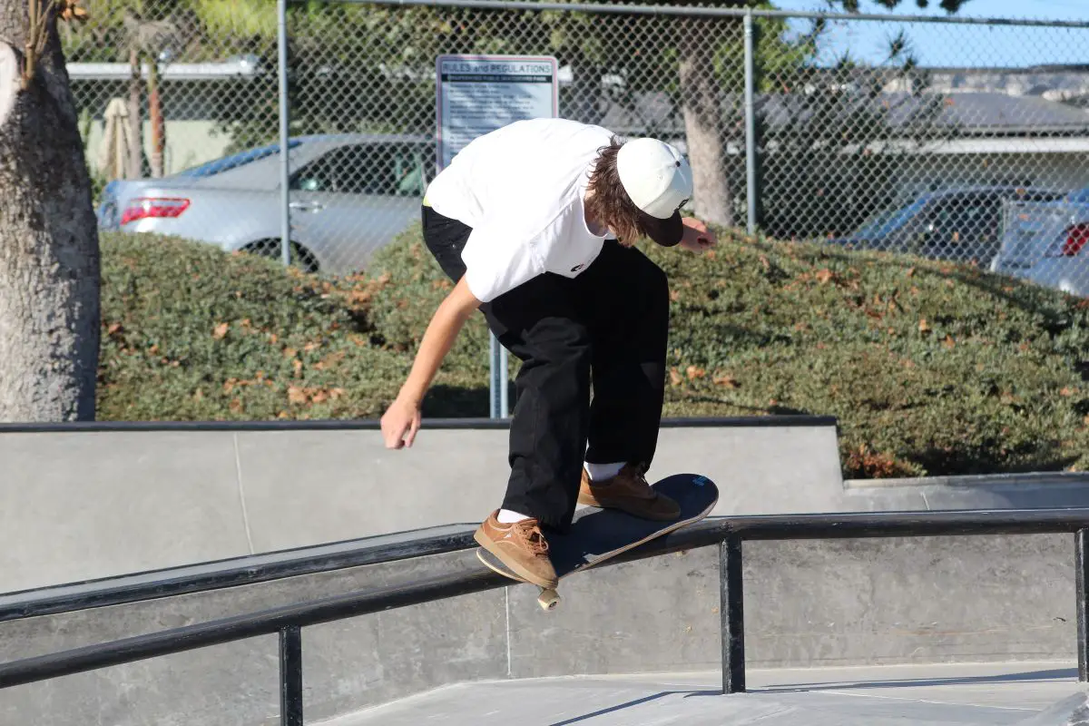 A skateboarder rides at the newly dedicated Shane Hidalgo Skatepark at John Landes Park in Oceanside. Photo by Samantha Nelson