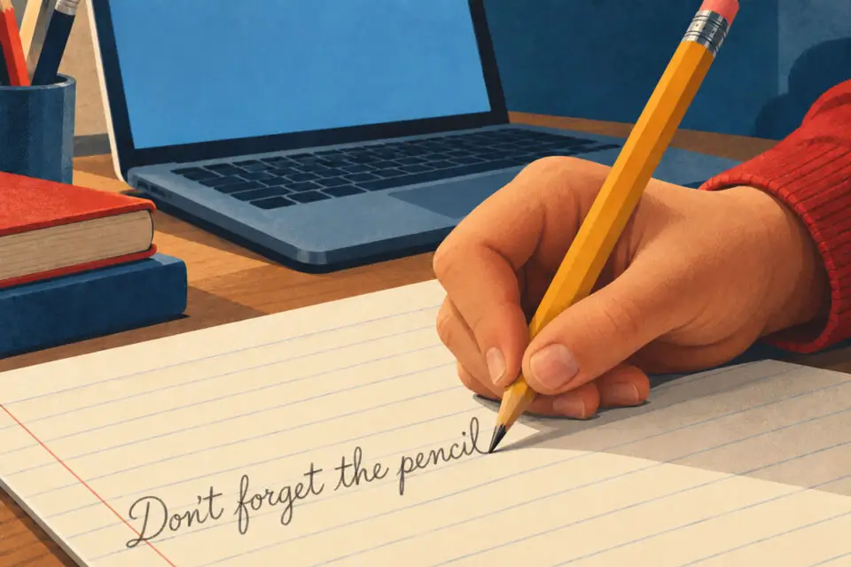 Practicing cursive handwriting can help students build confidence, develop fine motor skills and strengthen learning as classrooms become increasingly digital. The Coast News graphic/AI