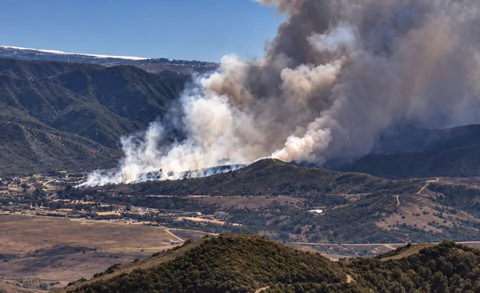 A massive plume of smoke rises from the Henderson Fire Oct. 15 at Camp Pendleton. Courtesy photo/OCFA