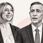 Marni von Wilpert, left, is running against Jim Desmond for the 48th Congressional District seat held by retiring Rep. Darrell Issa, right. The Coast News graphic