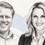 San Marcos Mayor Rebecca Jones and former county Democratic Party Chair Kyle Krahel are competing for the District 5 seat on the San Diego County Board of Supervisors. The Coast News graphic