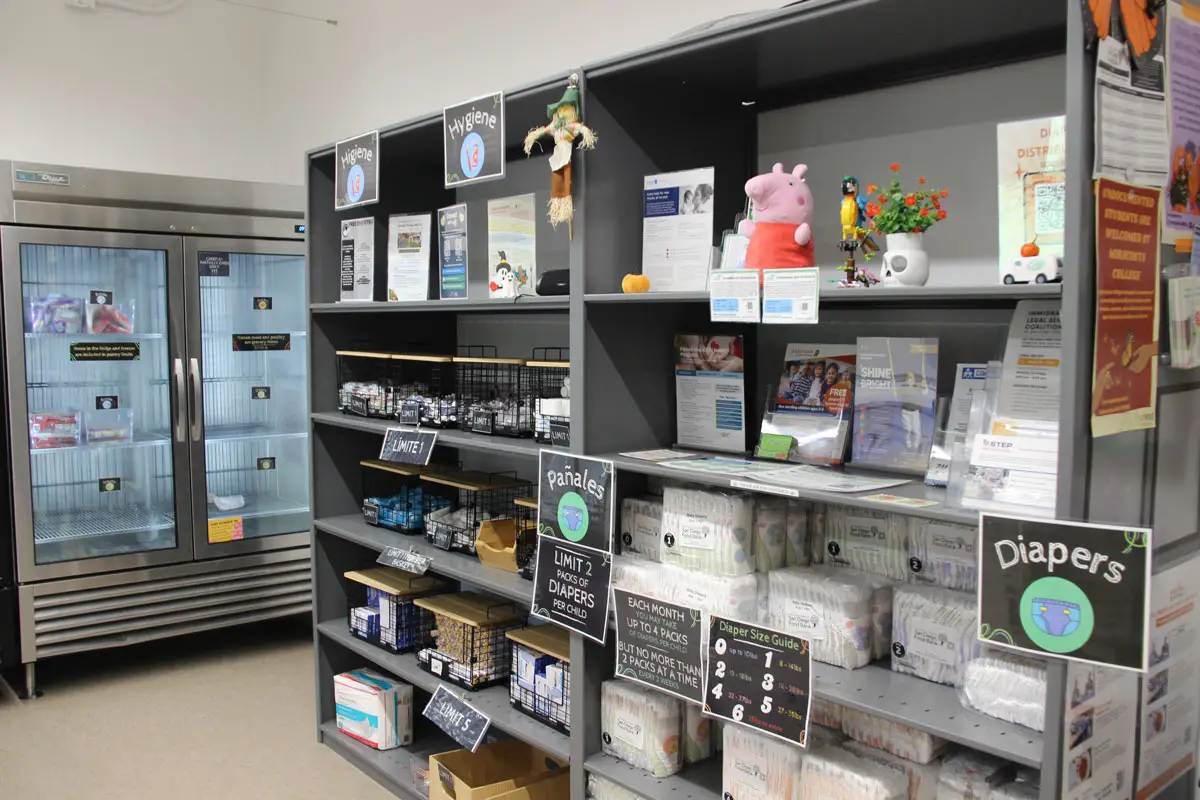 MiraCosta College’s food pantry offer free food and personal hygiene products to help students meet basic needs while attending college. Photo by Jim Trageser