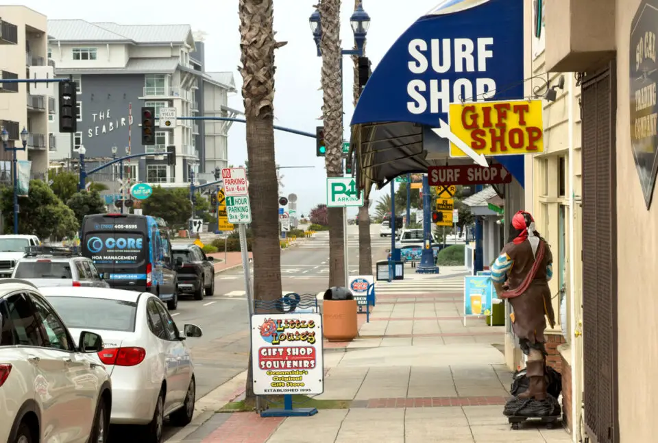 A storefront in downtown Oceanside. Measure S would add a half-cent sales tax for 10 years to help fund street repairs and major infrastructure projects. File photo