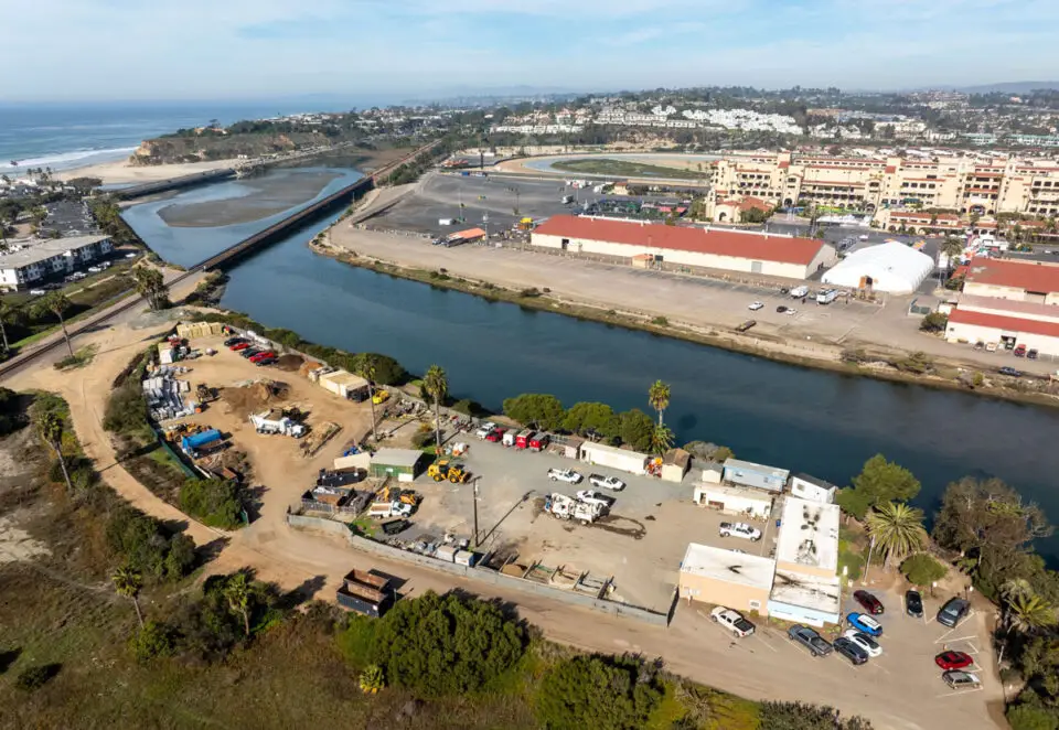 A planned city project would relocate the public works office outside the floodway, improve the adjacent Riverpath trail and restore wetland habitat. Courtesy photo/City of Del Mar