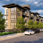 A rendering shows Ambient Communities’ proposed 31-unit condominium project near the San Elijo Hills Town Center. Courtesy image/Ambient Communities