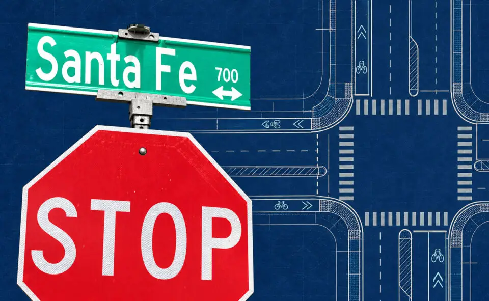A new state budget law restricts Encinitas’ ability to remove protected bicycle lanes along Santa Fe Drive, drawing objections from city officials pursuing a roadway redesign. The Coast News graphic