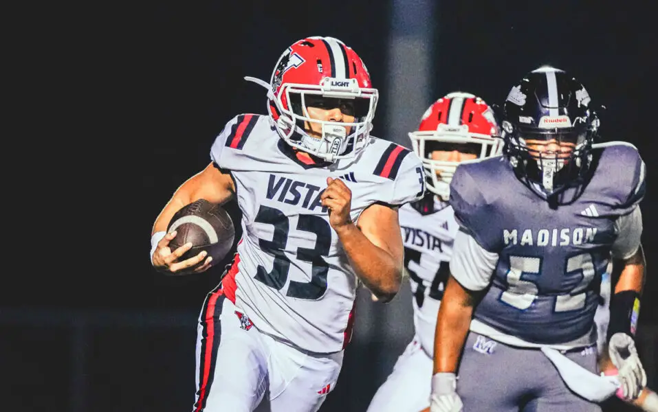 Vista High junior running back Jairo Santos. Courtesy photo/Vista Football HQ