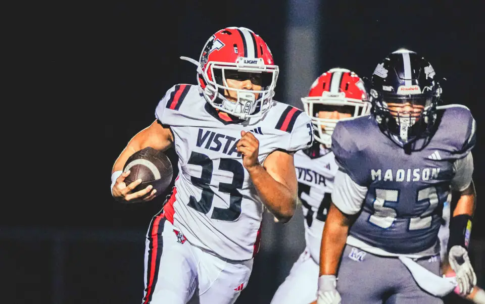 Vista High junior running back Jairo Santos. Courtesy photo/Vista Football HQ