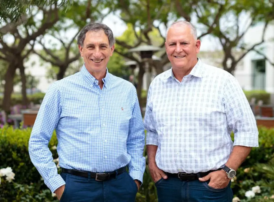 Rick Baldridge, president and CEO of Viasat Satellite, right, and Mark Dankberg, executive chairman. Photo courtesy of Viasat