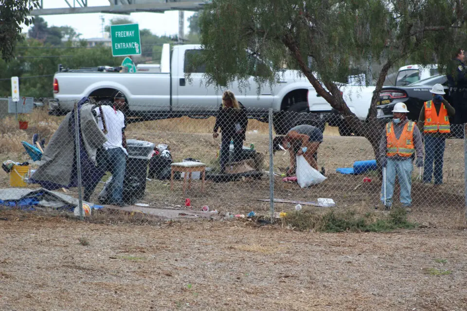 The sweeps of homeless encampments in Vista involve the removal of vast amounts of trash and breaking up unlawful shelters.