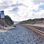 NCTD fencing project in Del Mar. Train tracks in Del Mar.