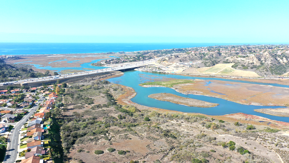 Aerial of San Elijo Lagoon in Encinitas