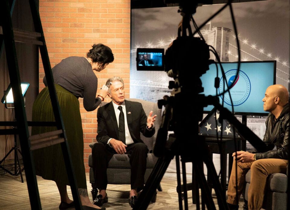 Actor Jack Scalia hosts KOCT's "Proud to Serve." The local public access television station is celebrating 40 years of providing public access programming in Oceanside. Photo via Facebook/KOCT
