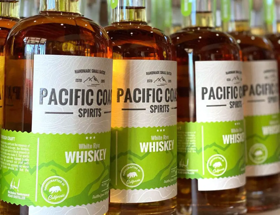 Pacific Coast Spirits' white rye whiskey is made of 60% rye and 40% Golden Promise barley and distilled for eight hours. Photo courtesy of Pacific Coast Spirits