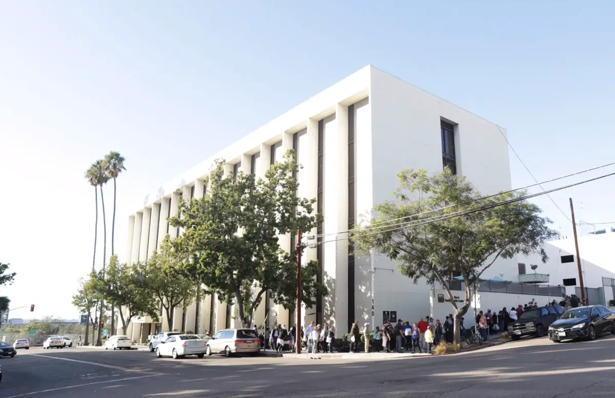 San Diego Rescue Mission operates a homeless shelter on Elm Street in downtown San Diego, pictured above. The nonprofit will operate a new shelter in Oceanside. Photo via Facebook/San Diego Rescue Mission