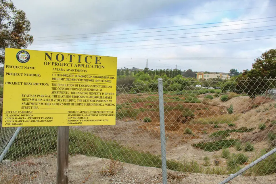Aviara East Apartments will provide 70 affordable housing units east of Aviara Parkway and north of Laurel Tree Road in Carlsbad, making up the bulk of affordable units in a larger housing development project. Photo by Steve Puterski