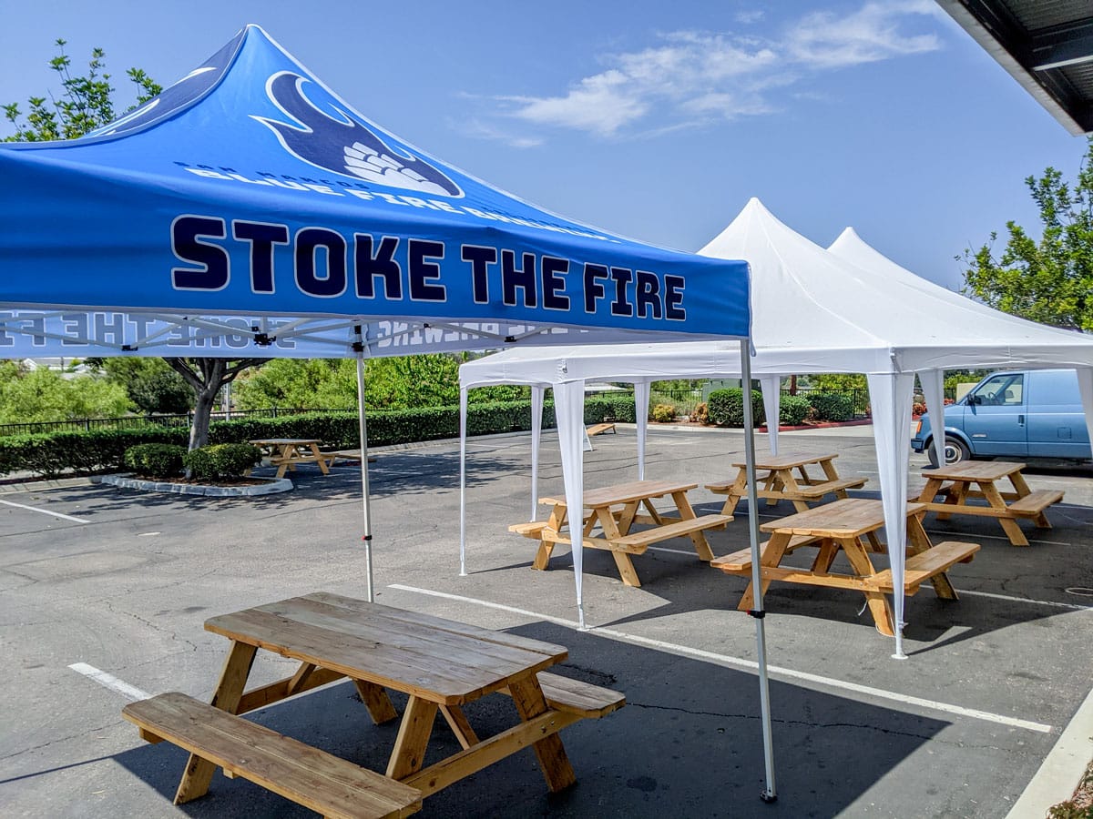 The outdoor patio at Blue Fire Brewing in San Marcos. Photo courtesy of @Blue_Fire_Brew