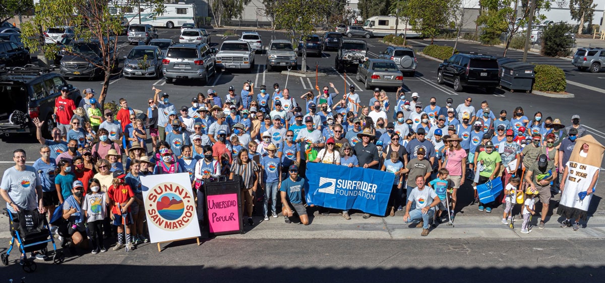 More than 200 people volunteered at a citywide cleanup and food drive in San Marcos led by Councilmember Randy Walton to raise awareness about the damages of single-use plastics. Photo courtesy of Randy Walton