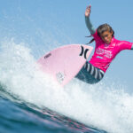 Zoe Benedetto competes at the 2019 Nissan Super Girl Surf Pro. Photo by Kurt Steinmetz